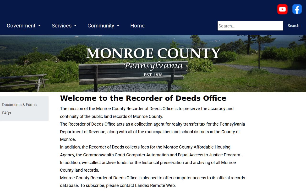 Coolbaugh Township residents directory Recorder of Deeds access page
