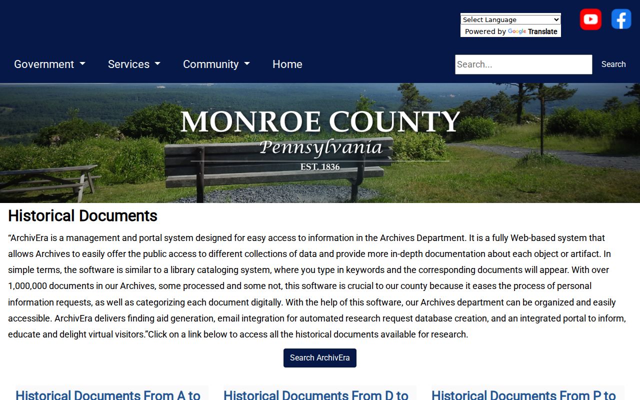 Coolbaugh Township previous residents Monroe County Archives historical document inventory