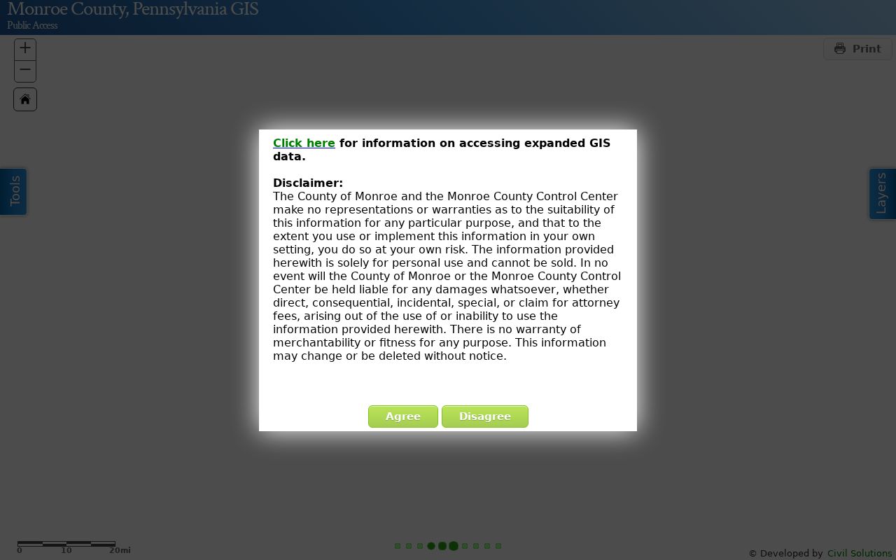 Coolbaugh Township street directory public GIS address and street search controls